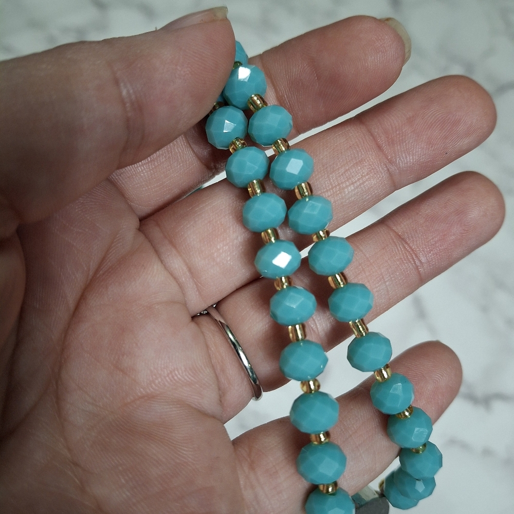 Kirks Folly Blue Moon Face Web Necklace - Picture 7 of 11